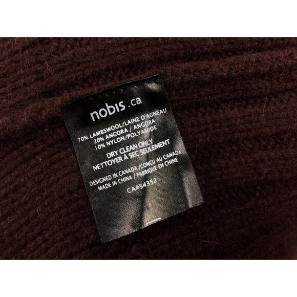 HTF Nobis Wool Angora Snap Cardigan Sweater Womens Size S Leaf Appliqué - Picture 10 of 10